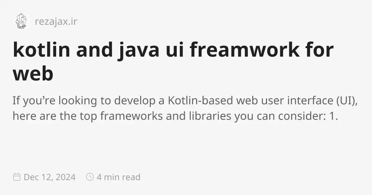 kotlin and java ui freamwork for web