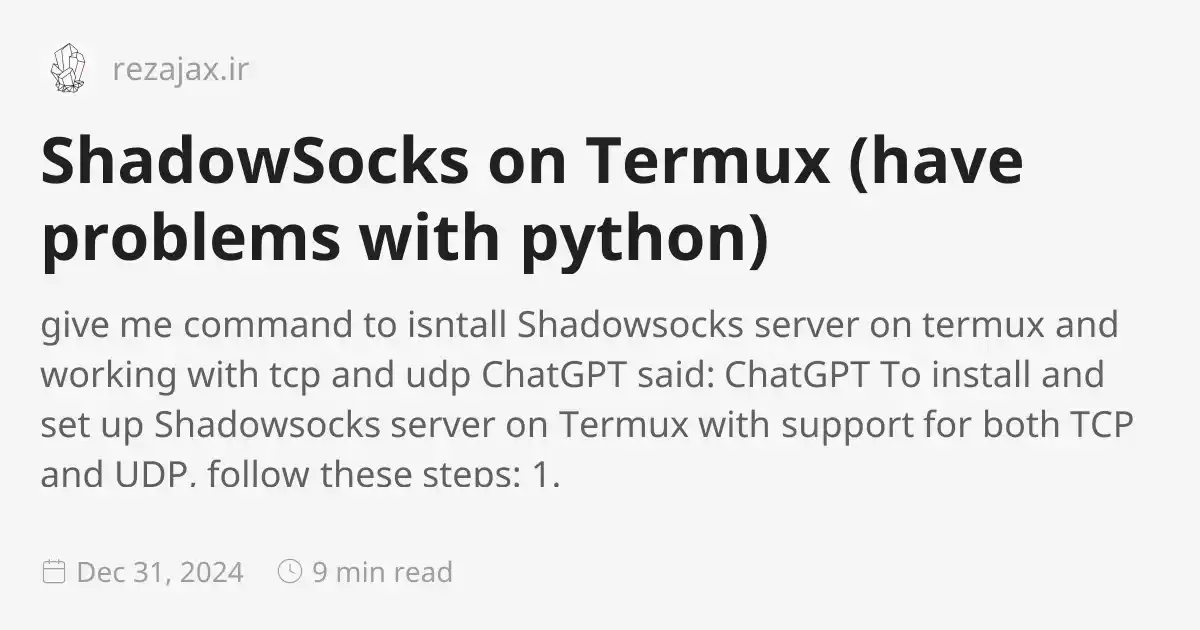 ShadowSocks on Termux (have problems with python)