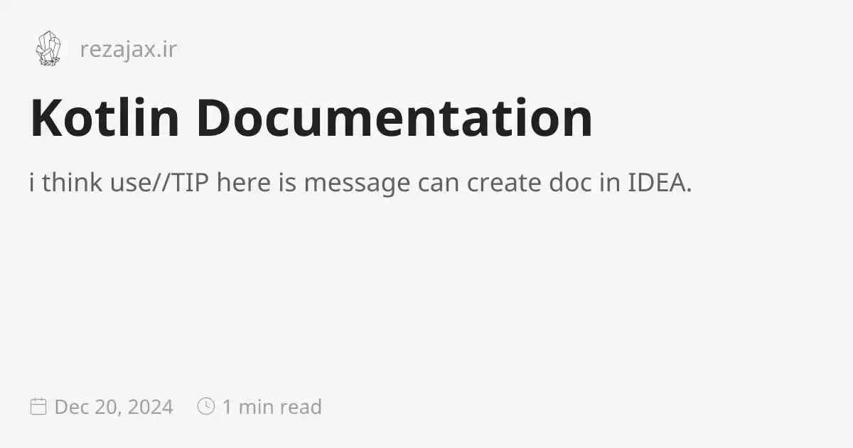 Kotlin Documentation